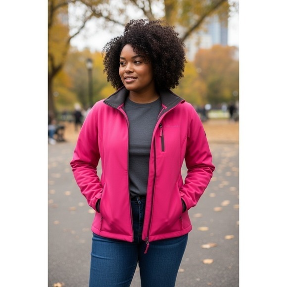 Free Country Jackets & Blazers - Free Country Women's Pink Softshell Jacket Full Zip Pockets Size Medium